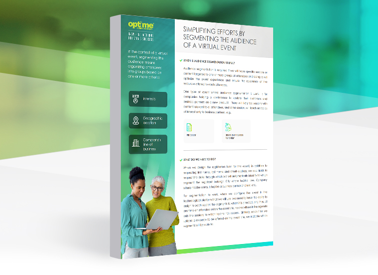 Simplifying efforts by segmenting the audience of a virtual event image